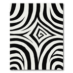 Black White Swirling Diamond Stripe Rug
