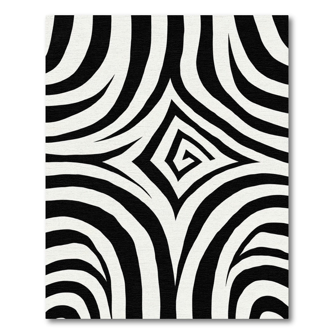 Black White Swirling Diamond Stripe Rug