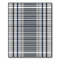 Modern Navy Gray Plaid Stripe Rug