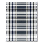 Modern Navy Gray Plaid Stripe Rug