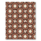 Terracotta Polka Dot Quatrefoil Lattice Rug
