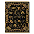 Golden Feline Flora Ornate Border Rug