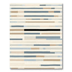 Modern Striped Taupe Blue Black Rug