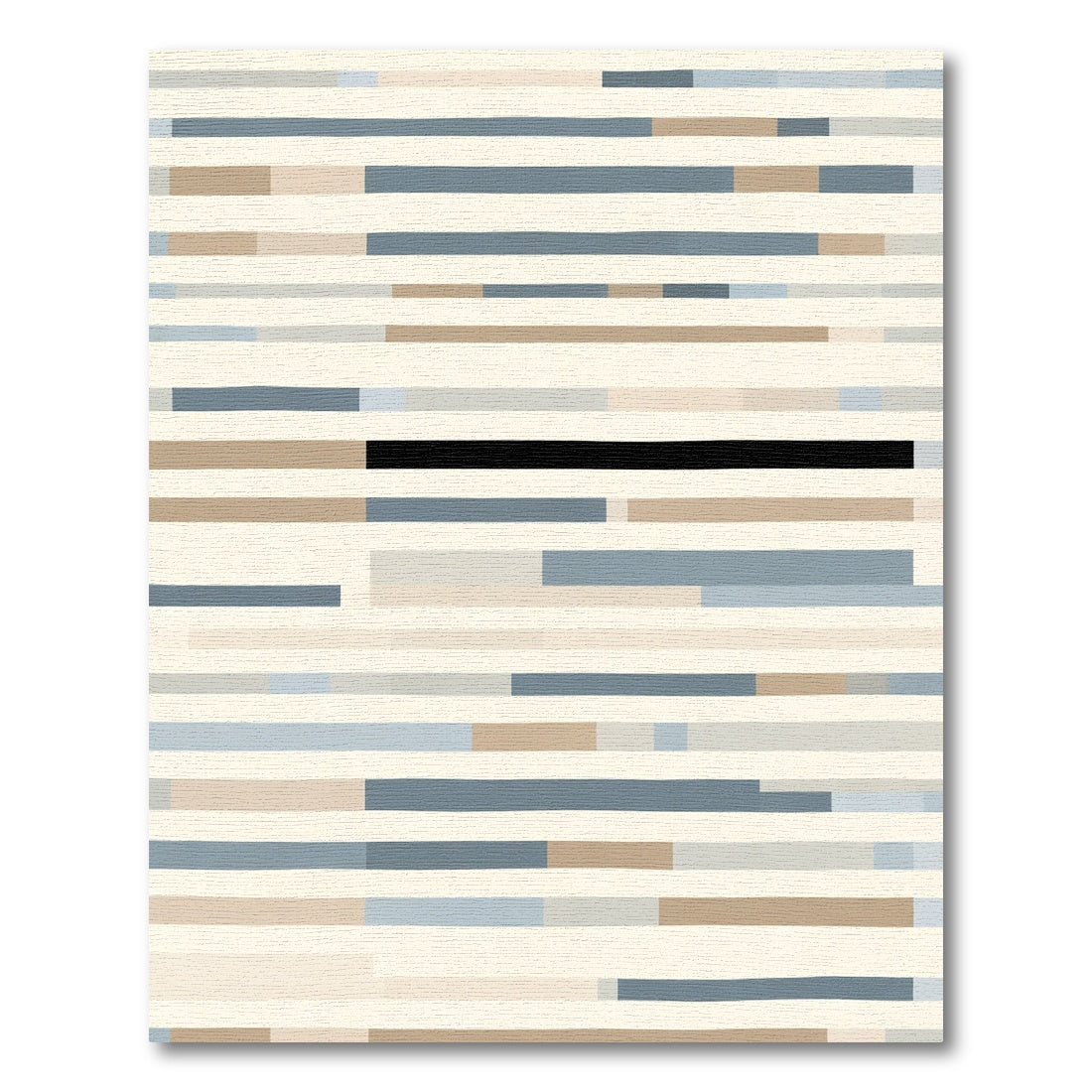 Modern Striped Taupe Blue Black Rug