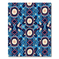 Blue Floral Medallion Garden Rug