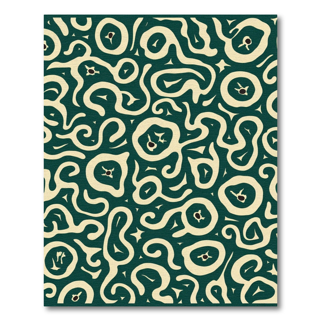 Emerald Abstract Organic Swirl Rug