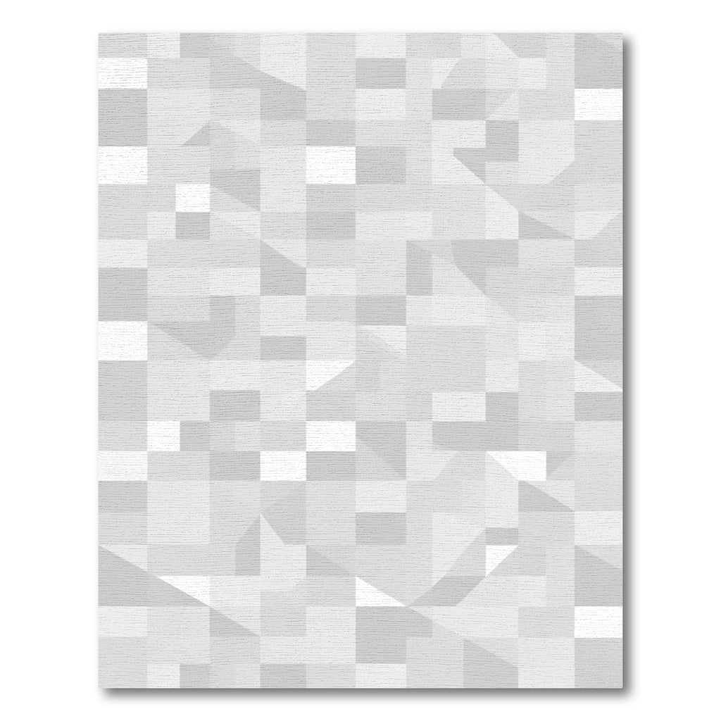 Geometric Gray White Shattered Cube Rug