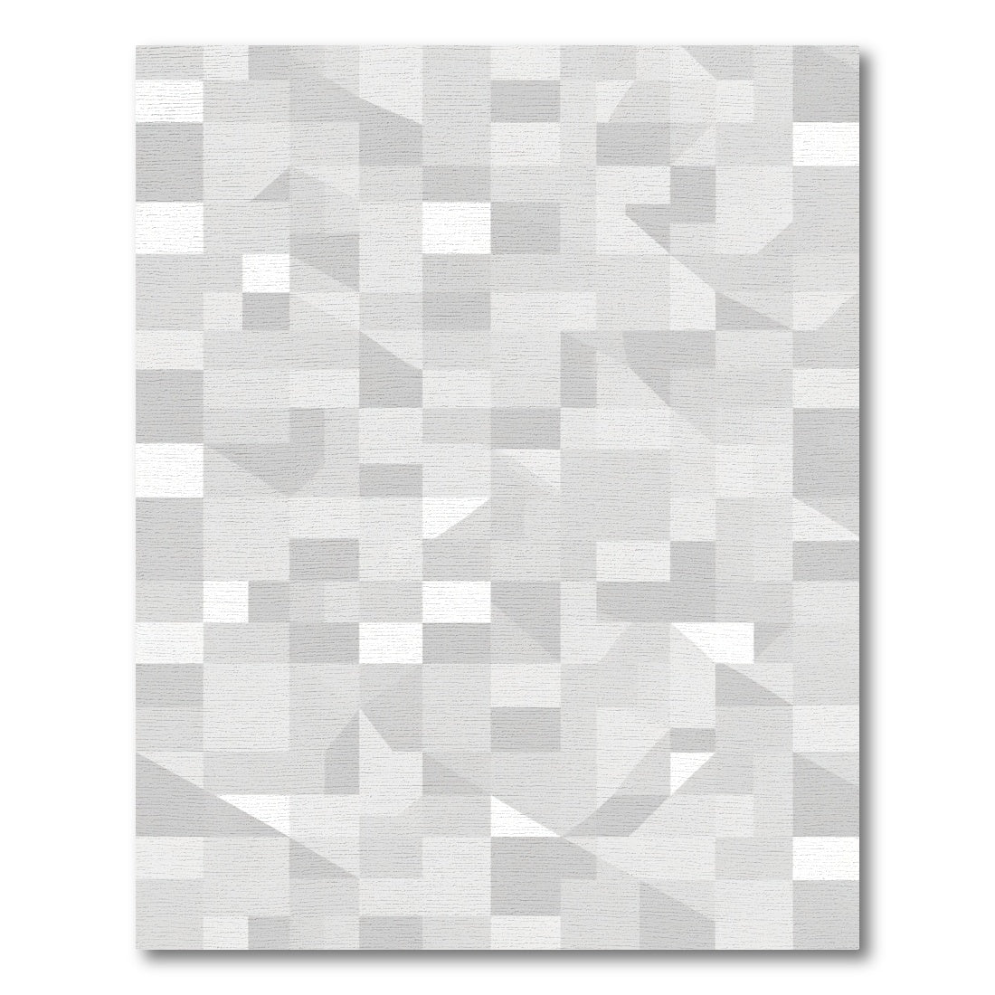 Geometric Gray White Shattered Cube Rug