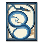 Blue Serpent Swirl Abstract Rug
