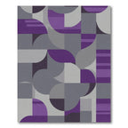 Abstract Purple Grayscale Curves Rug