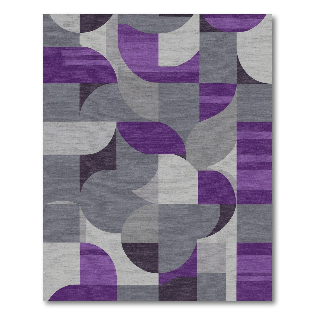 Abstract Purple Grayscale Curves Rug