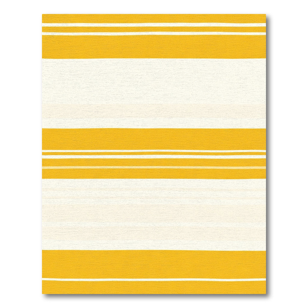 Golden Yellow Horizontal Stripe Texture Rug