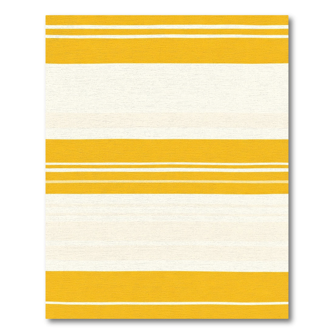 Golden Yellow Horizontal Stripe Texture Rug