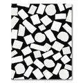 White Organic Shapes Scattered Black Rug
