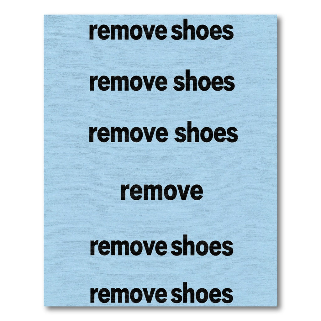 Black White Lettering Rug