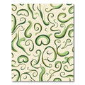 Cream Green Swirl Abstract Art Rug