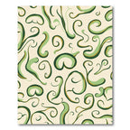 Cream Green Swirl Abstract Art Rug