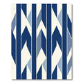 Deep Blue Geometric Interlocking Stripes Rug