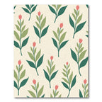 Coral Blossom Green Leaf Garden Rug