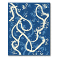 Cream Branches Blossom Blue Field Rug