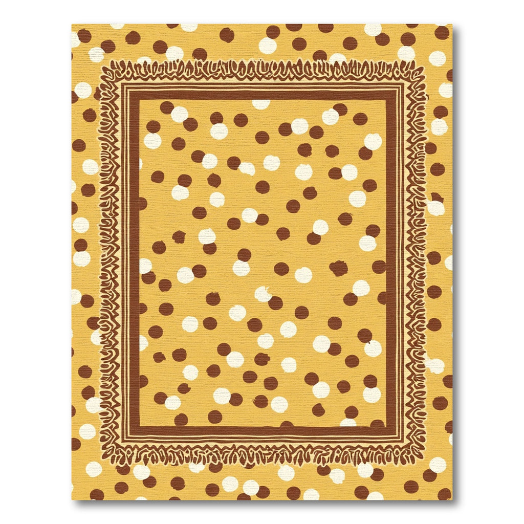 Golden Yellow Polka Dot Border Rug