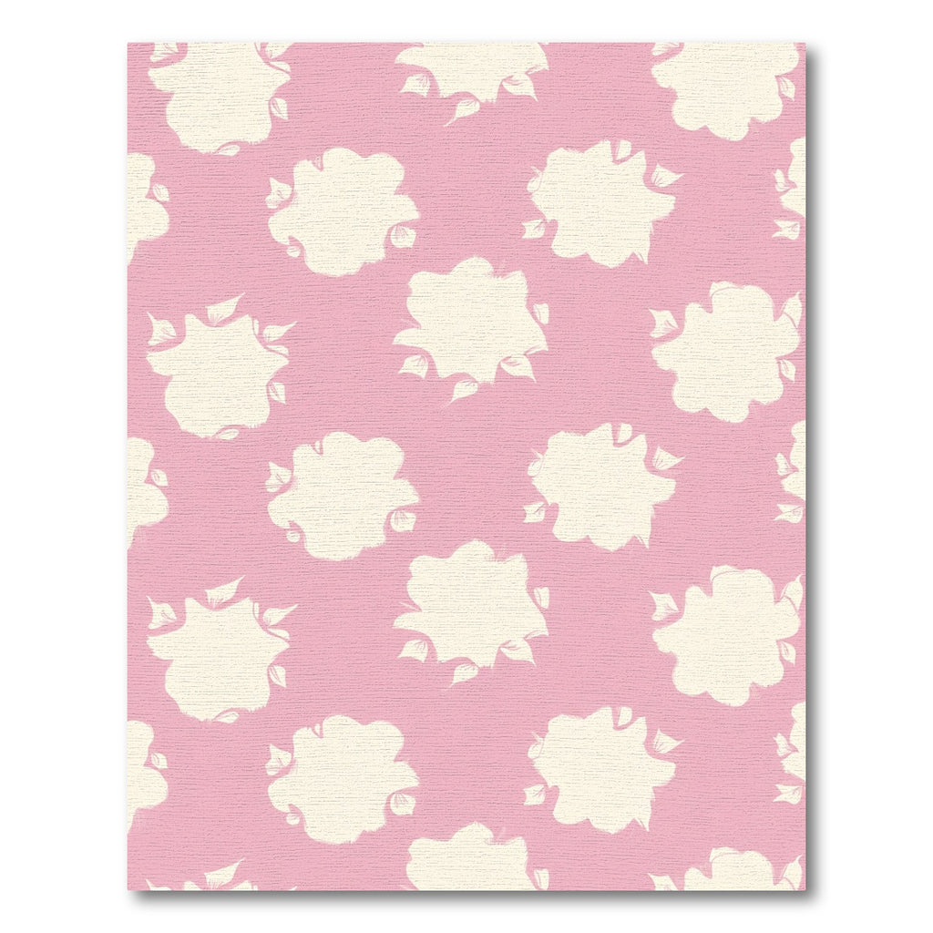Cream Floral Sprigs Pink Rug