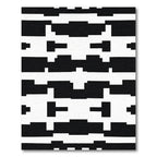 Bold Black White Geometric Block Rug