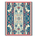 Ornate Teal Orange Floral Medallion Rug