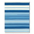 Deep Blue Graduated Stripe Rug