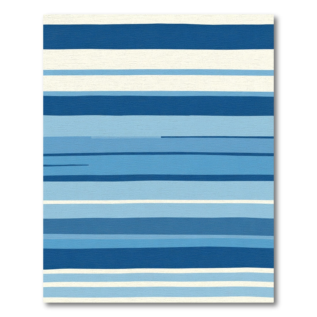 Deep Blue Graduated Stripe Rug