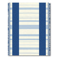 Navy Blue White Stripe Tassel Rug