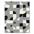 Modern Gray Geometric Abstract Composition Rug