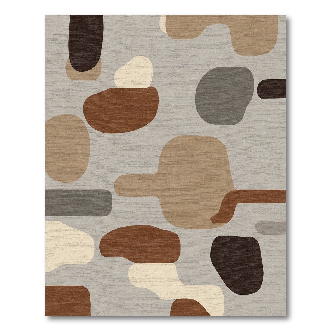 Earthy Abstract Organic Shapes Rug