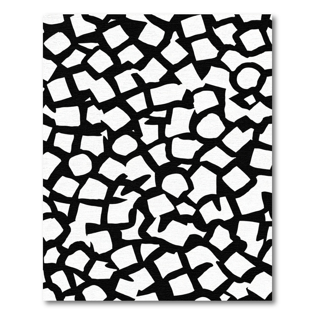 Abstract Black White Geometric Composition Rug