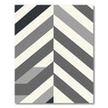 Modern Gray Herringbone Stripe Rug