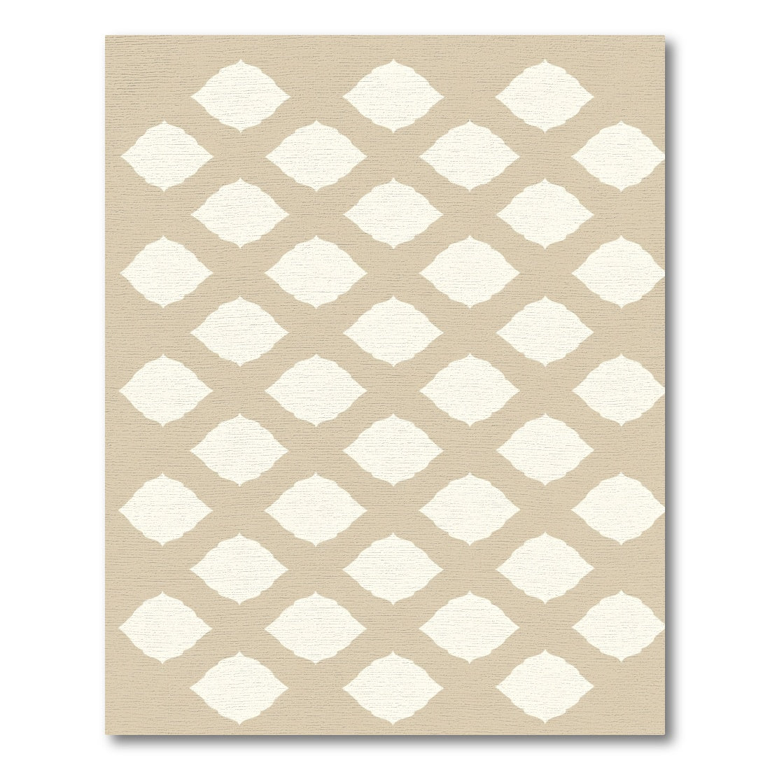 Sand White Quatrefoil Lattice Rug