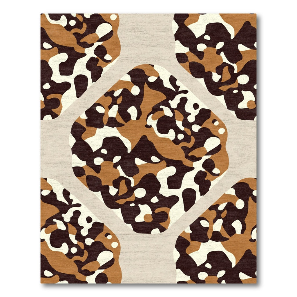 Brown And Cream Camouflage Organic Shapes Rug