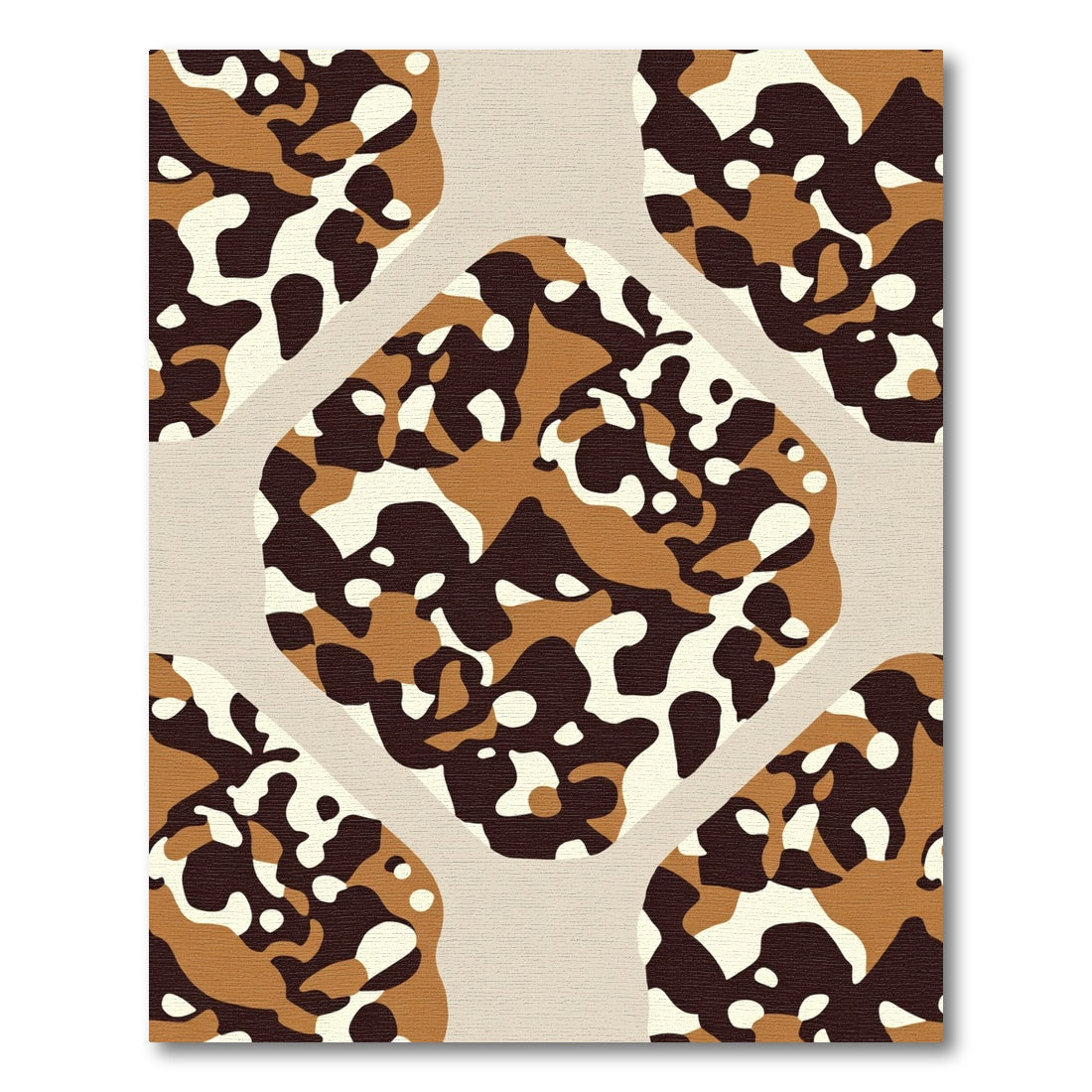 Brown And Cream Camouflage Organic Shapes Rug