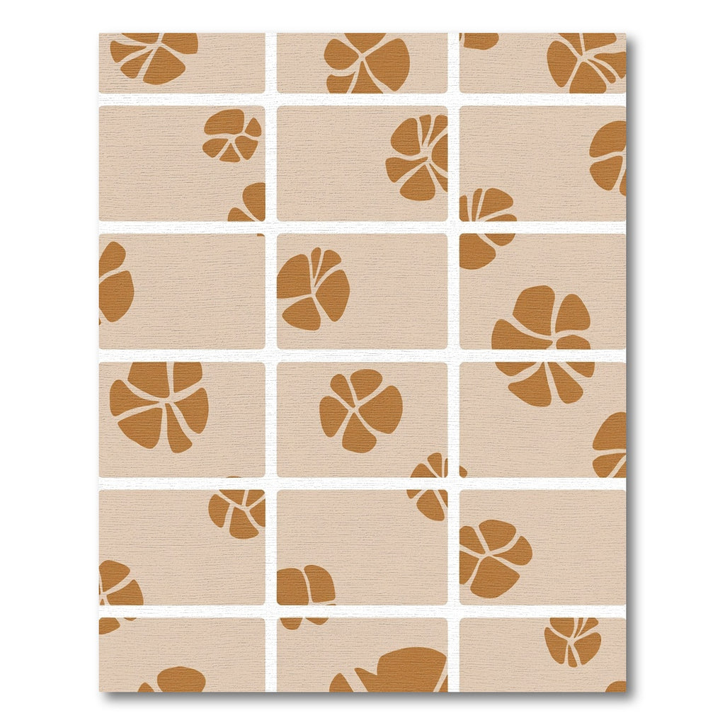 Neutral Ochre Abstract Petal Composition Rug
