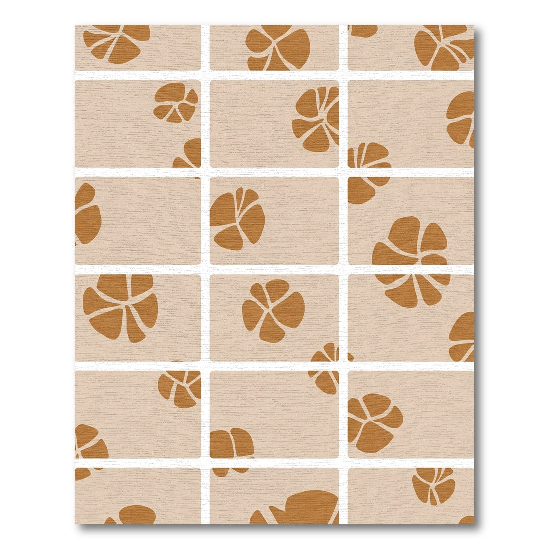 Neutral Ochre Abstract Petal Composition Rug