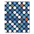 Navy Blue Round Medallion Collage Rug