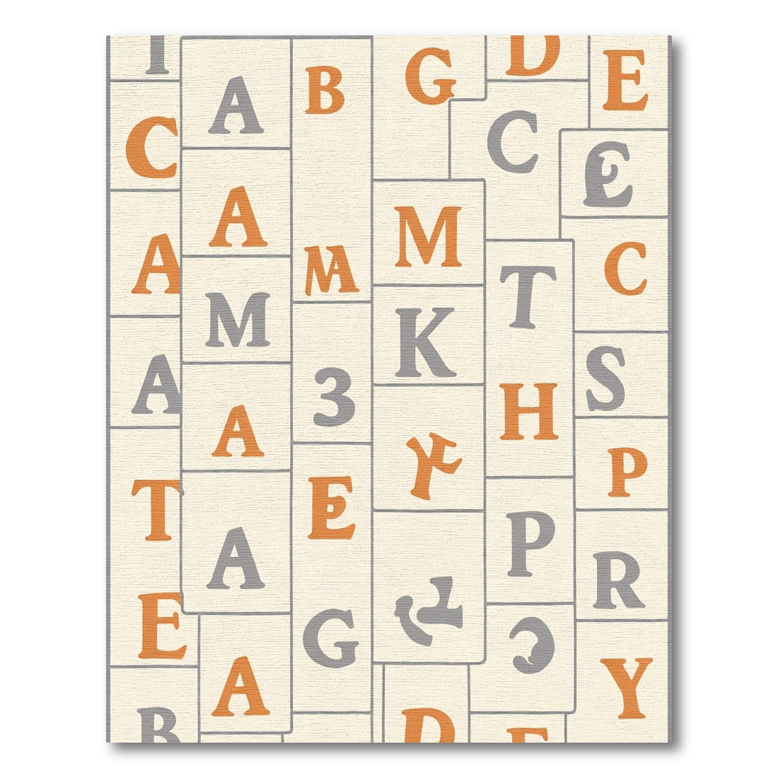 Vintage Alphabet Tile Collage Rug
