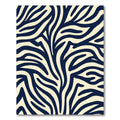 Navy Cream Abstract Zebra Stripes Rug