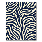 Navy Cream Abstract Zebra Stripes Rug
