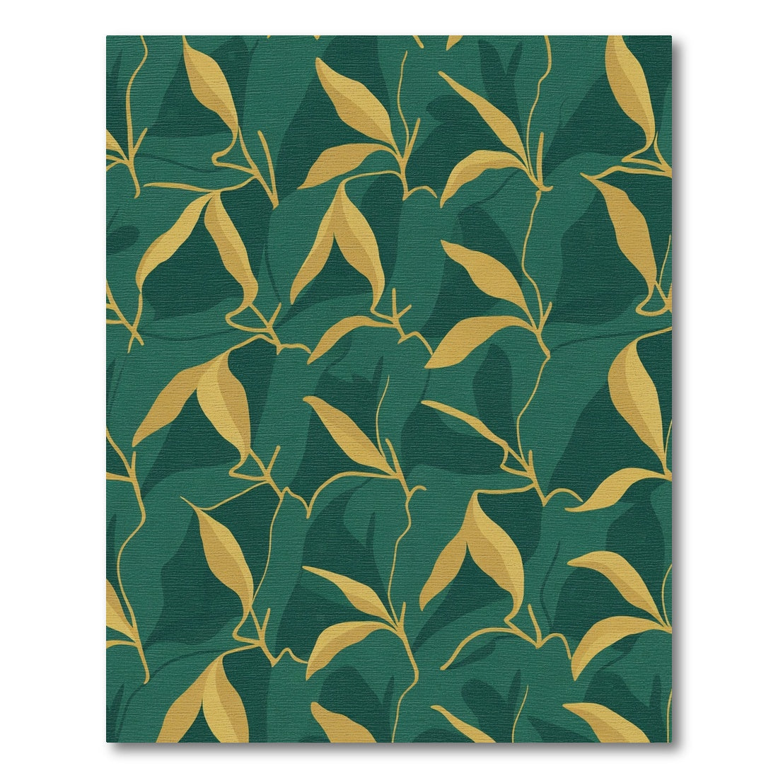Gold Leaf Botanical Print Rug