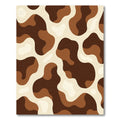 Abstract Cream Brown Blobs Rug