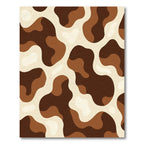 Abstract Cream Brown Blobs Rug