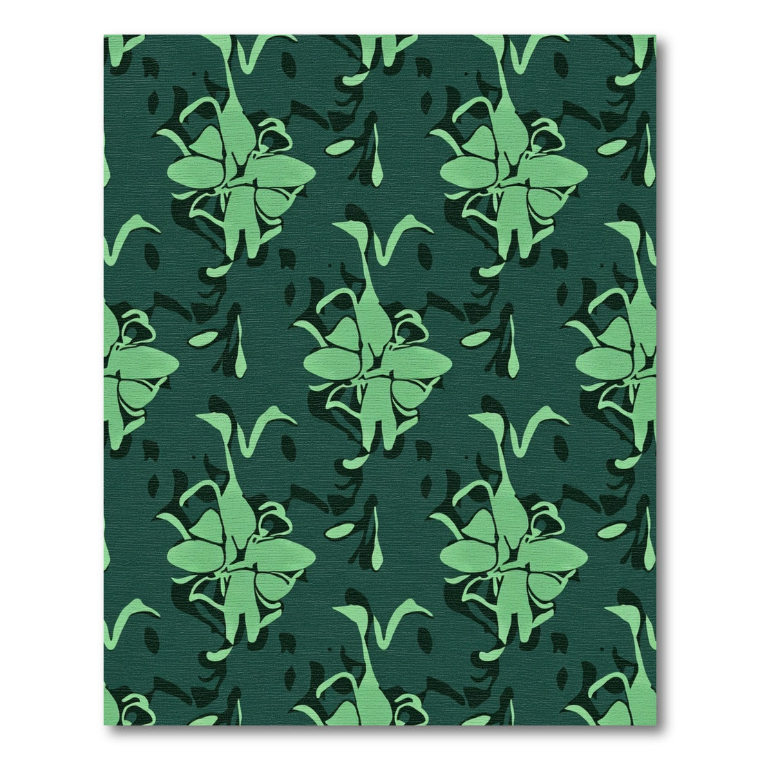 Peacock Green Abstract Floral Harmony Rug