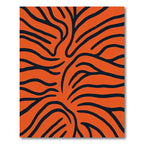 Fiery Orange Dark Animal Print Rug