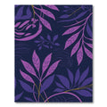Dark Navy Purple Pink Foliage Vines Rug